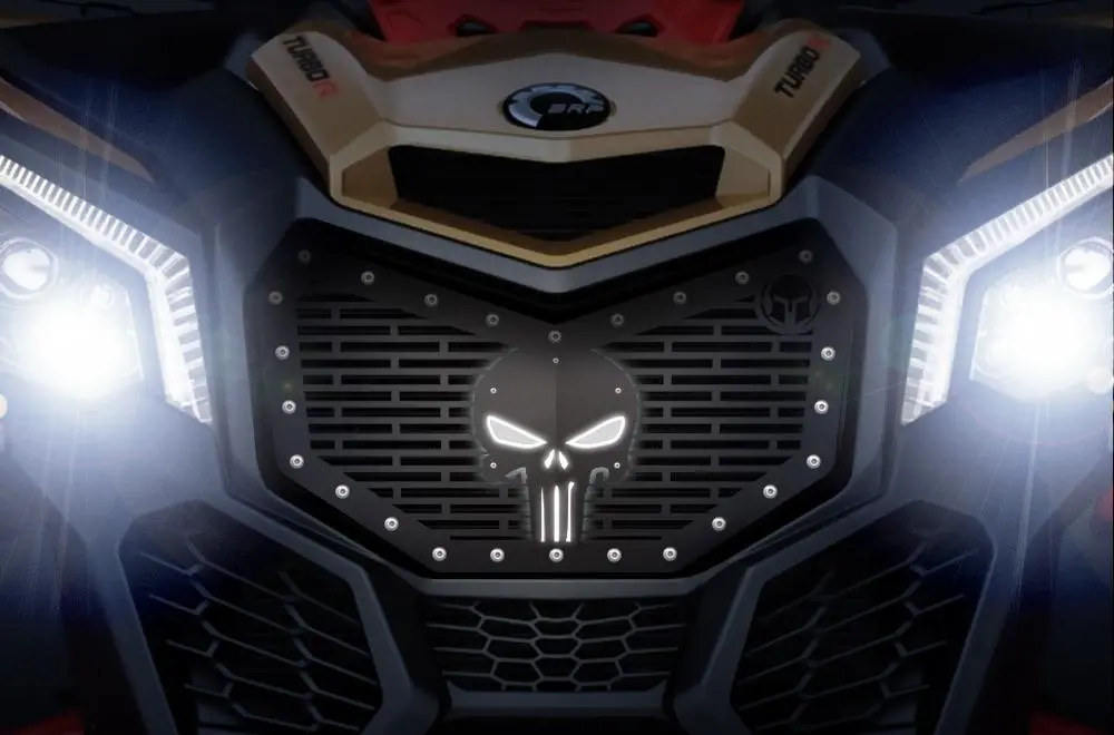 Custom Grille For Canam Maverick X3 With Led X-Lite - Punisher 1