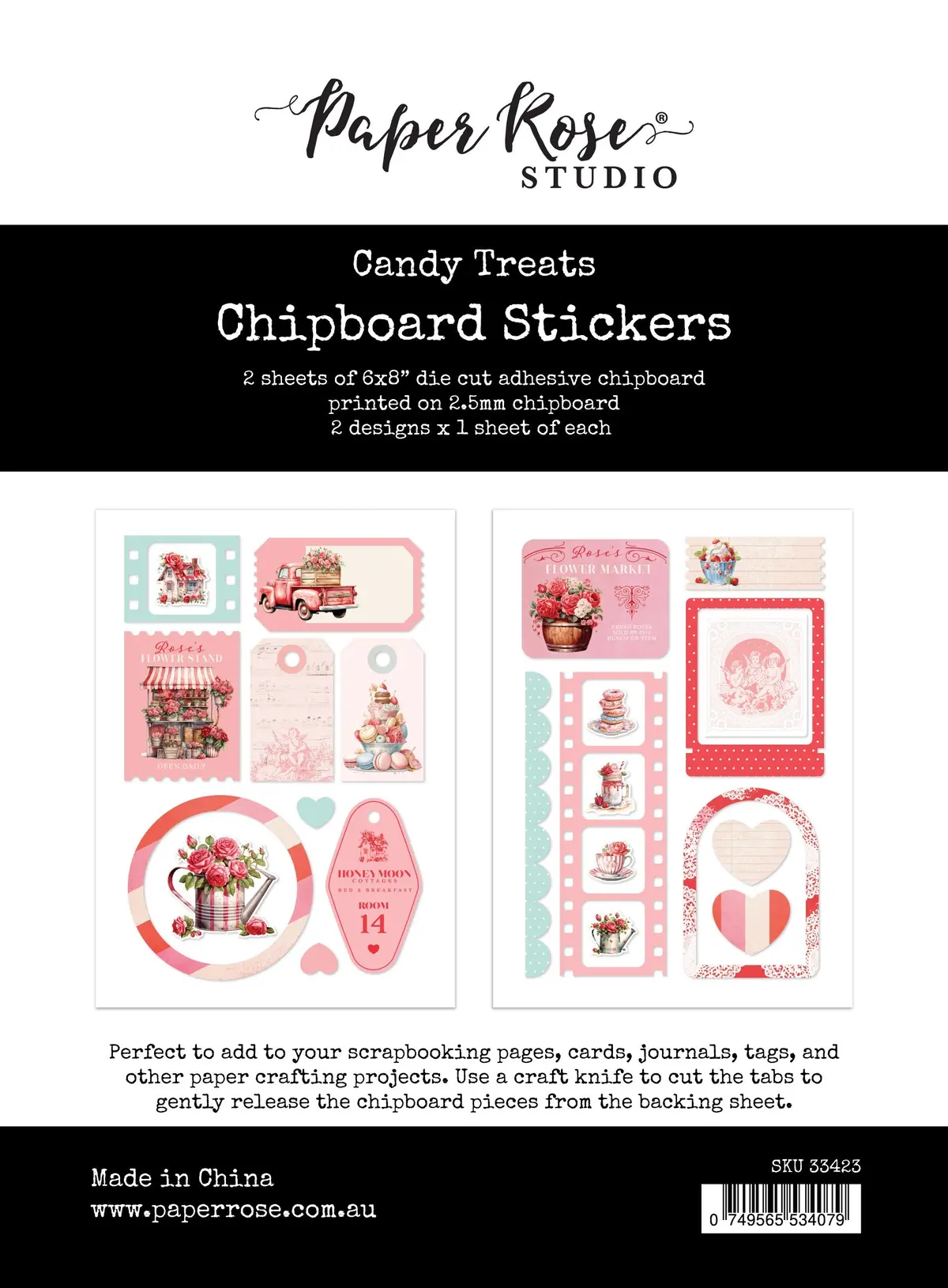 Candy Treats 6X8 Chipboard Sticker Pack 33423 1