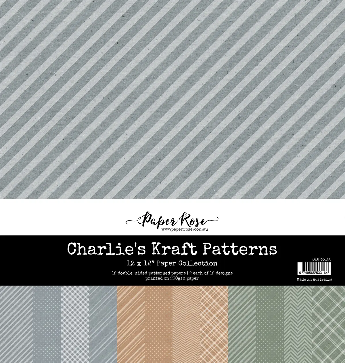 Charlie's Kraft Patterns 12X12 Paper Collection 33150 1