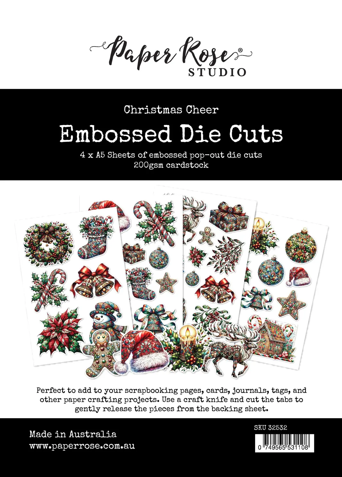 Christmas Cheer Embossed Die Cuts 32532 1