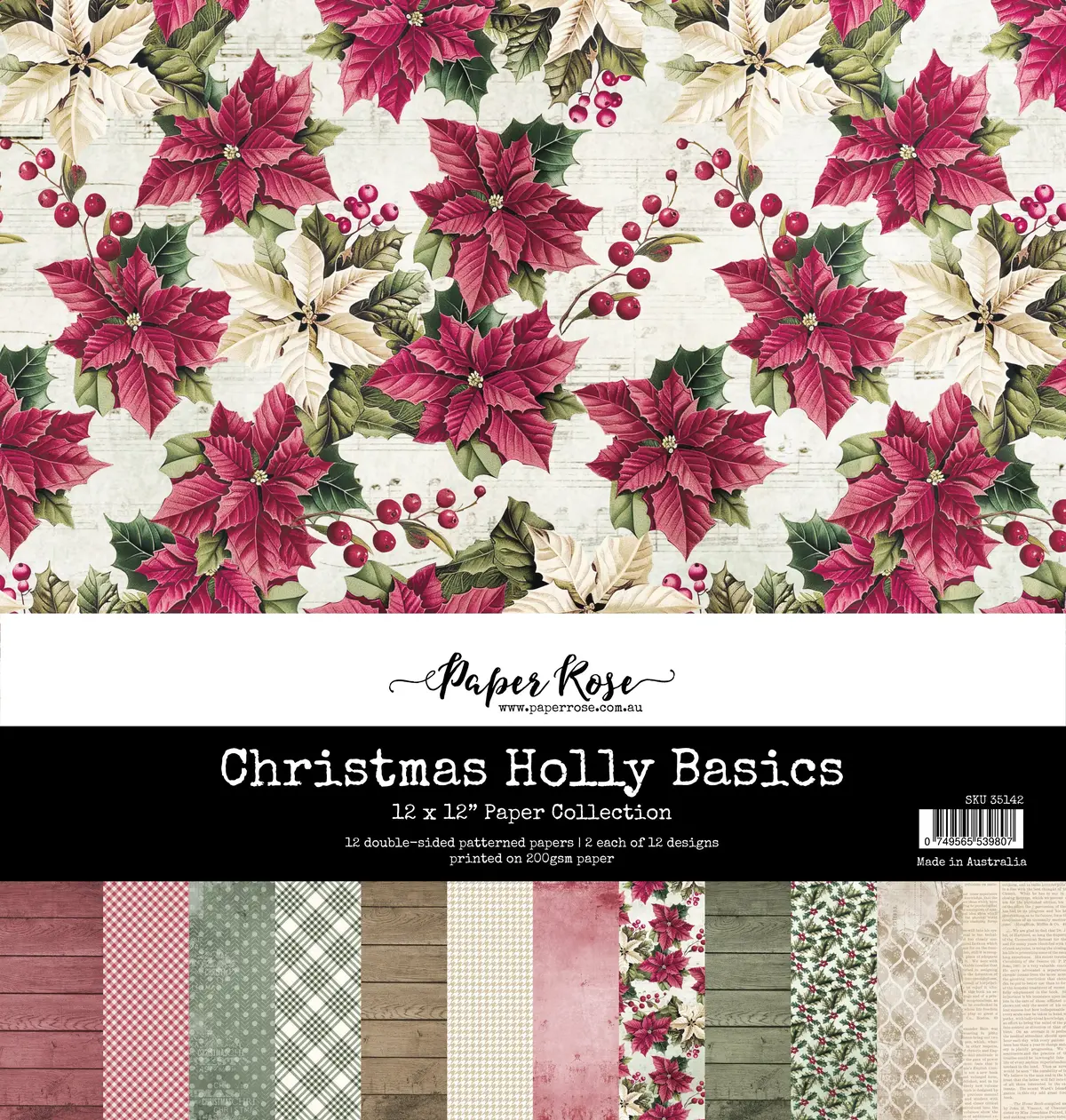 Christmas Holly Basics 12X12 Paper Collection 35142 1