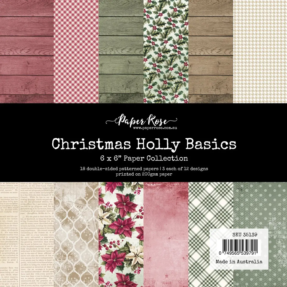 Christmas Holly Basics 6X6 Paper Collection 35139 1