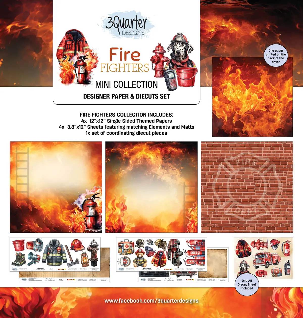 3 Quarter Designs Fire Fighters Mini 12X12 Collection 1