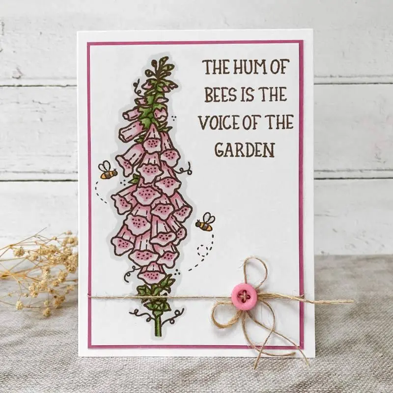 Creative Expressions Sam Poole Foxglove And Bees 6 In X 4 In Clear Stamp Set 2