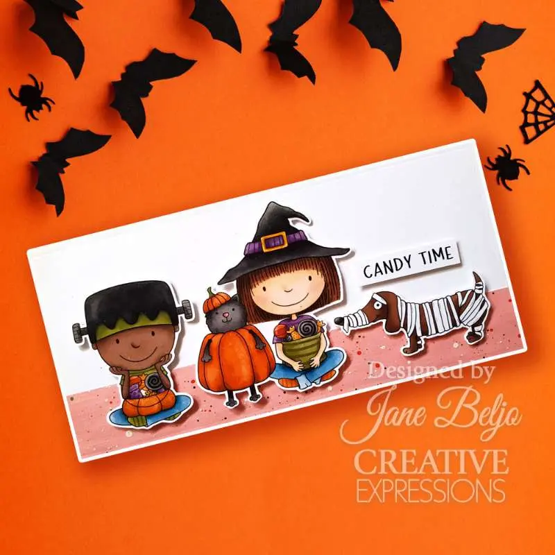 Creative Expressions Jane's Doodles Happy Halloween 4 In X 6 In Clear Stamp Set 2