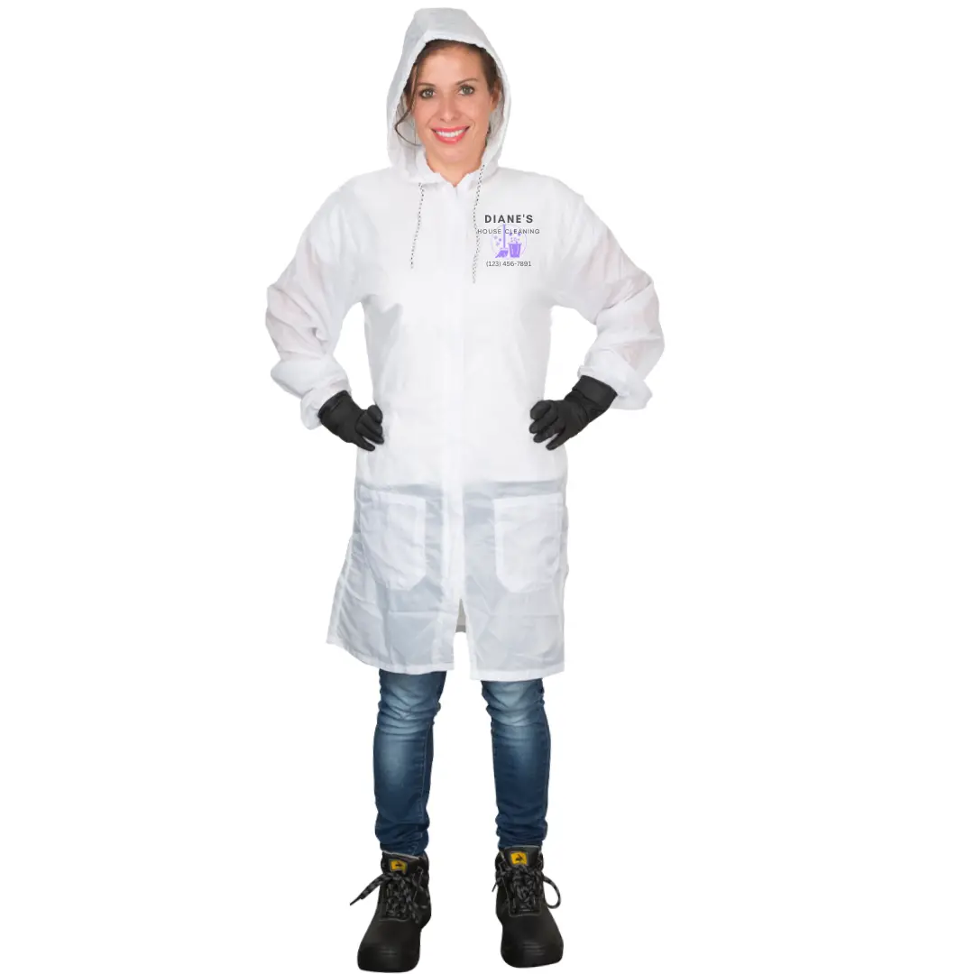 Custom Colad White Nylon Lab Coat 1
