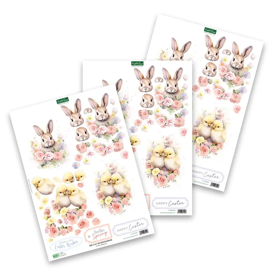 Die Cut Decoupage – Chicks & Bunny (Pack Of 3) 1
