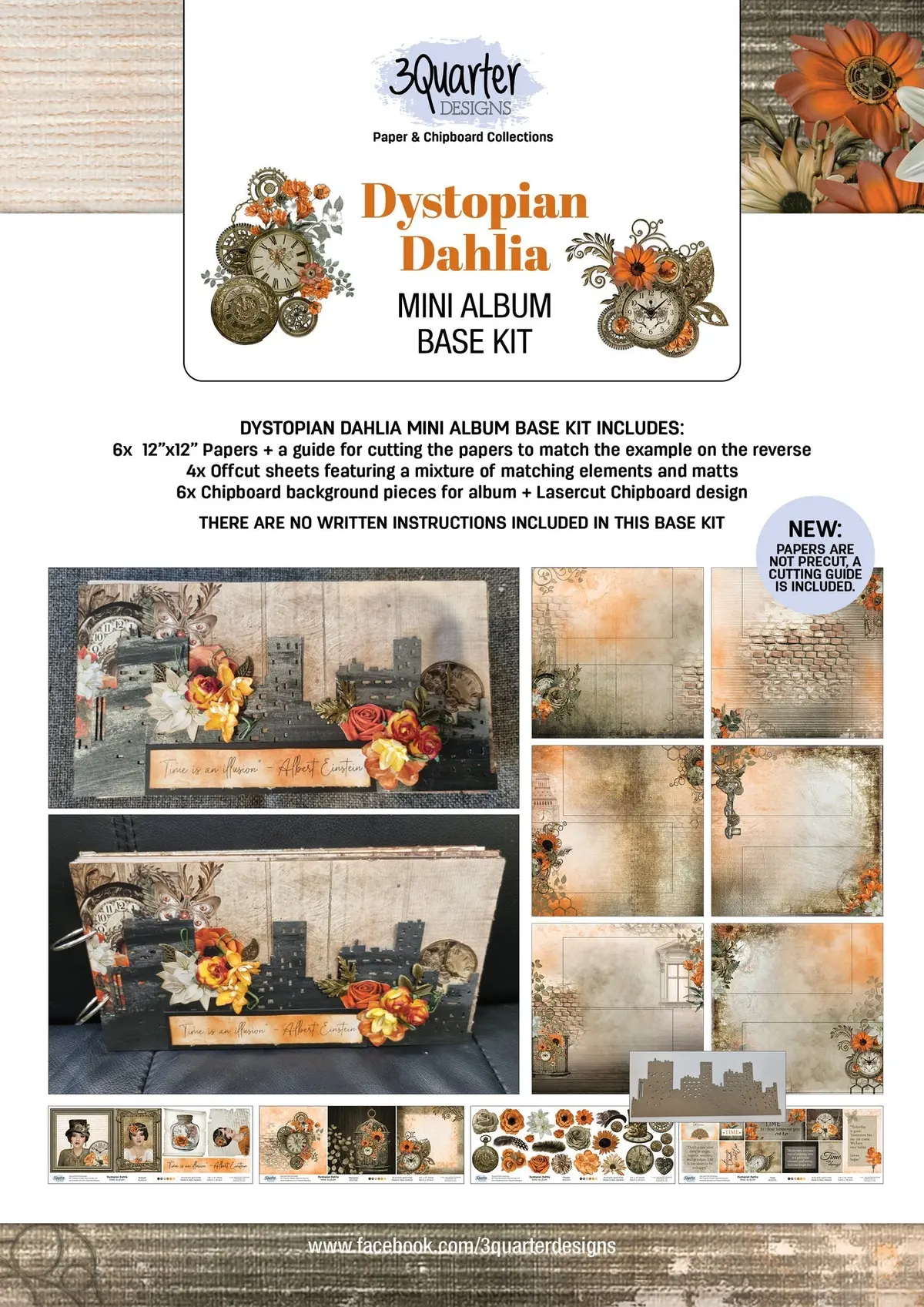 3Quarter Designs Dystopian Dahlia Mini Album Base Kit 1