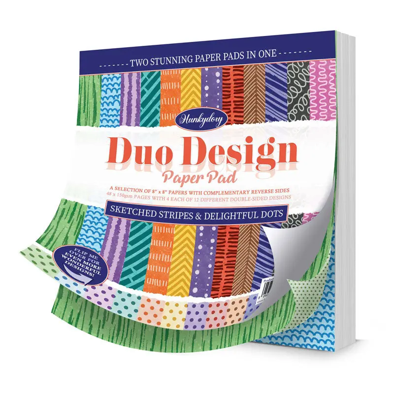 Duo Design Paper Pads - Sketched Stripes & Delightful Dots 1