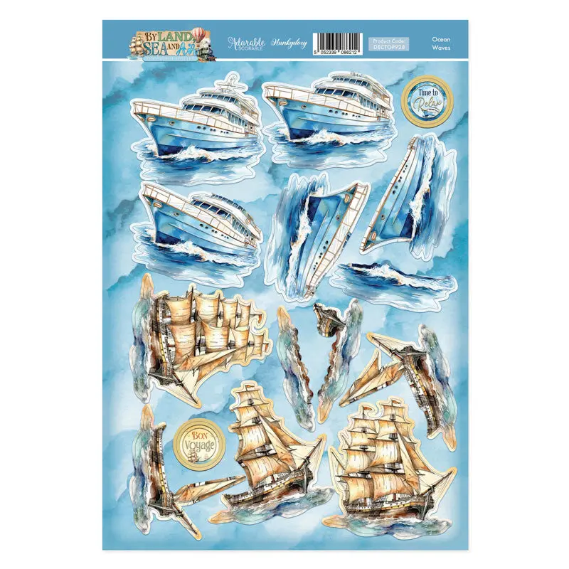 Ocean Waves Decoupage Topper Sheet 1