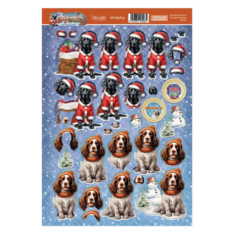 Labrador Retriever & English Springer Spaniel Decoupage Topper Sheet 1