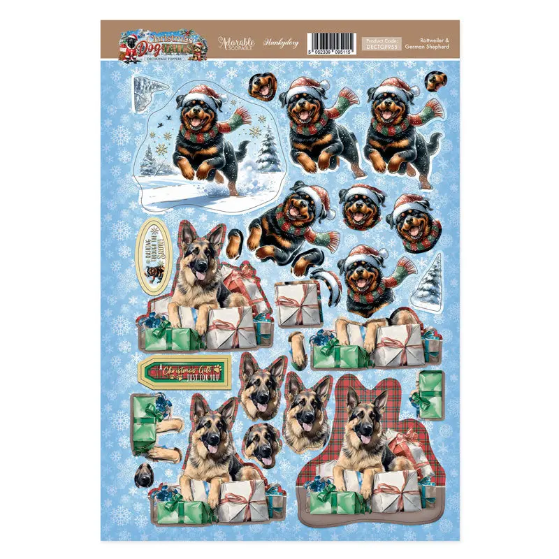 Rottweiler & German Shepherd Decoupage Topper Sheet 1