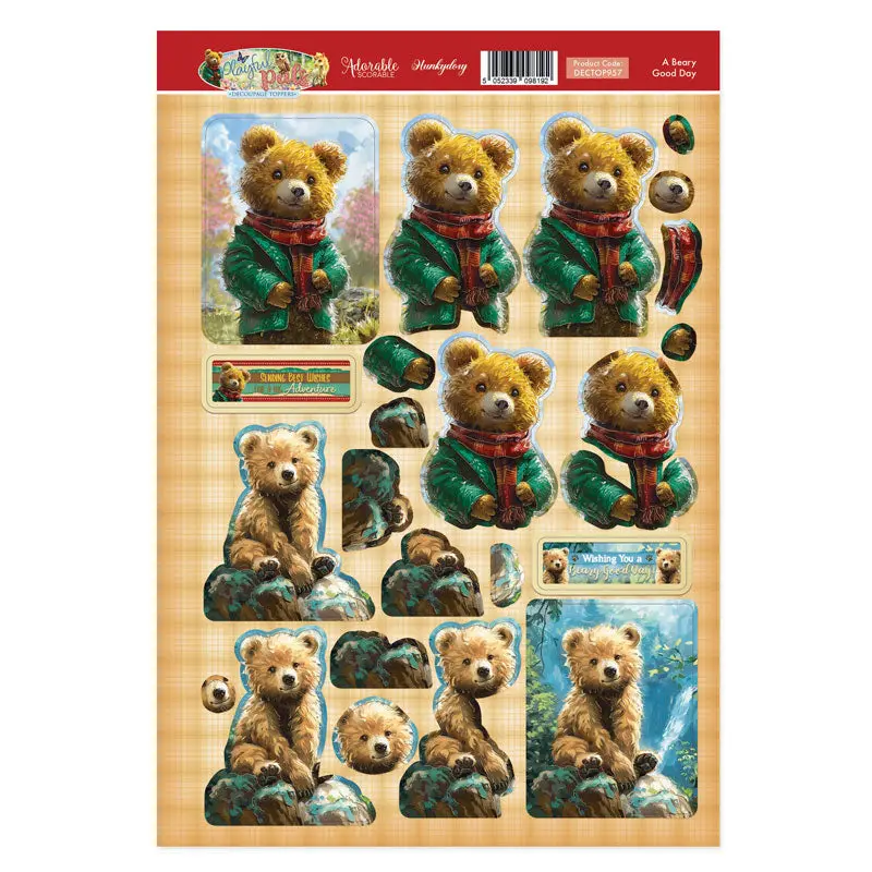 A Beary Good Day Decoupage Topper Sheet 1