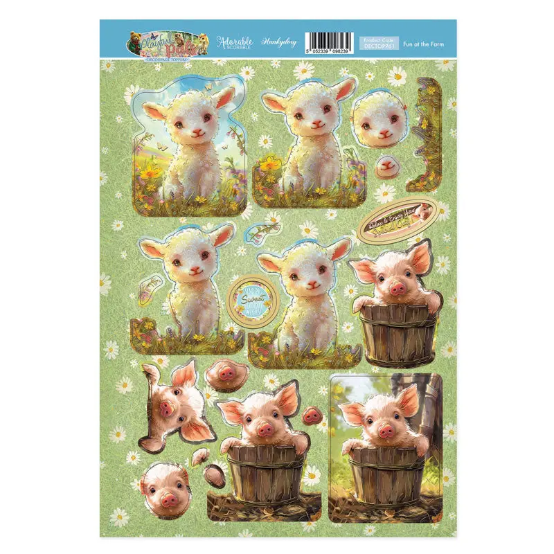 Fun At The Farm Decoupage Topper Sheet 1