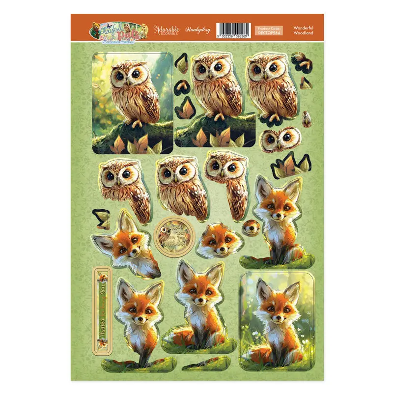 Wonderful Woodland Decoupage Topper Sheet 1