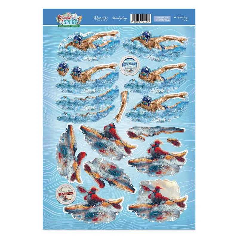 A Splashing Time Decoupage Topper Sheet 1