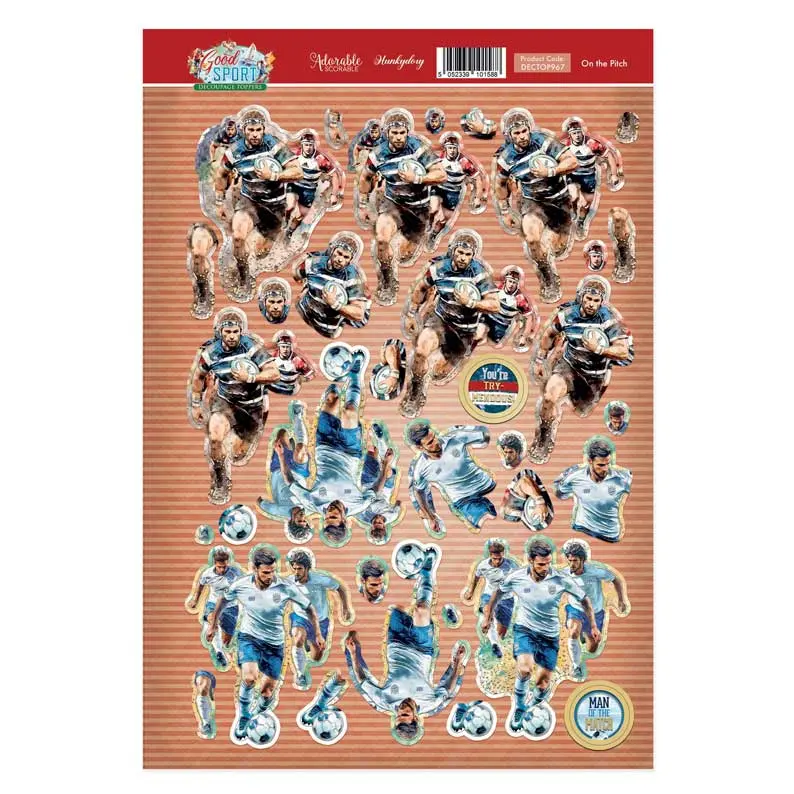 On The Pitch Decoupage Topper Sheet 1