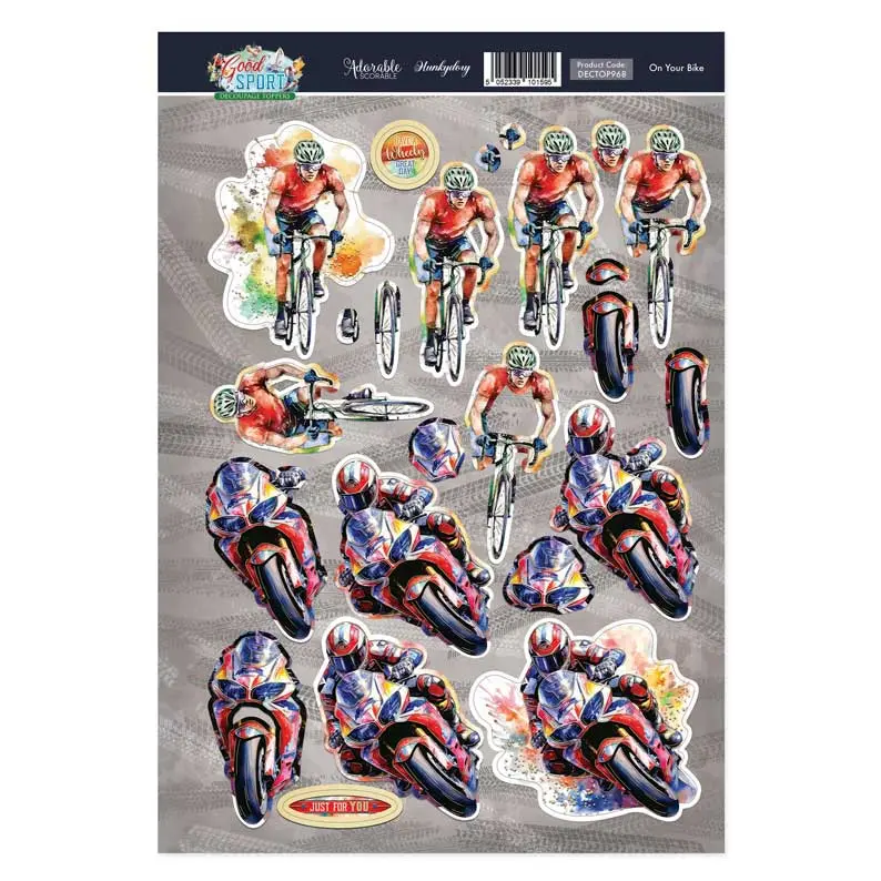 On Your Bike Decoupage Topper Sheet 1