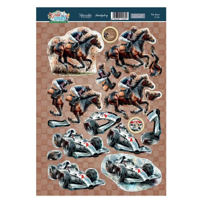 The Race Is On Decoupage Topper Sheet 1