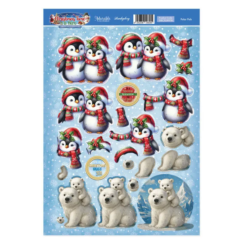 Polar Bears Decoupage Topper Sheet 1