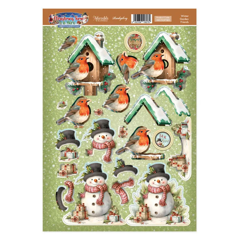 Winter Garden Friends Decoupage Topper Sheet 1