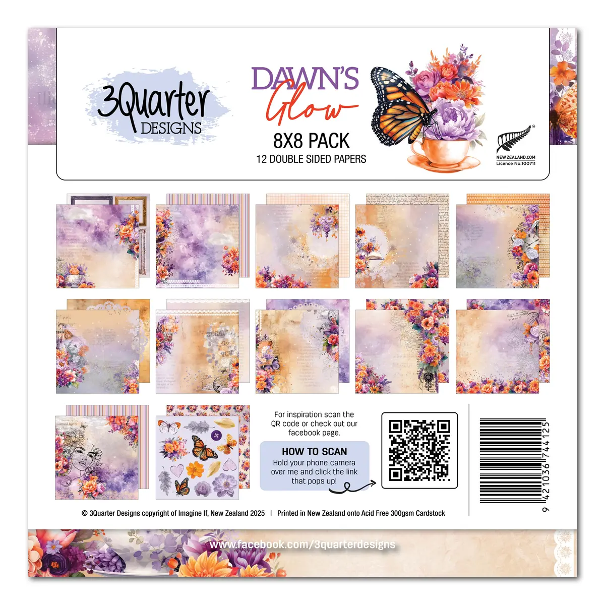 3Quarter Designs Dawns Glow 8X8 Paper Pack 1