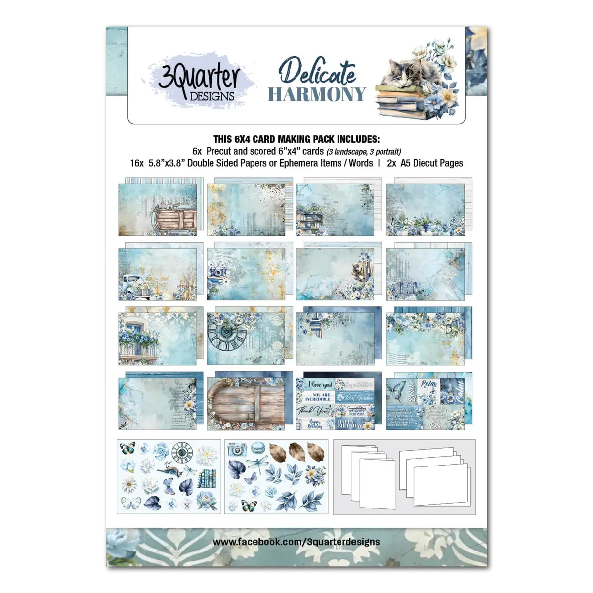 3Quarter Designs Delicate Harmony 6X4 Card Pack 1