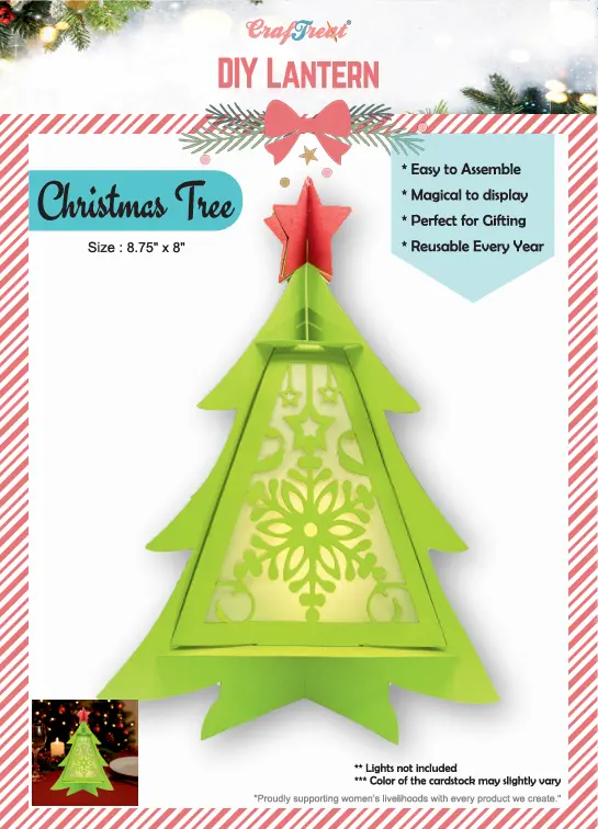 Craftreat Diy Paper Lanterns - Christmas Tree 1