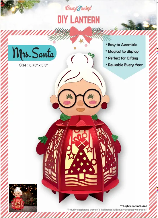 Craftreat Diy Paper Lanterns - Mrs Santa 1