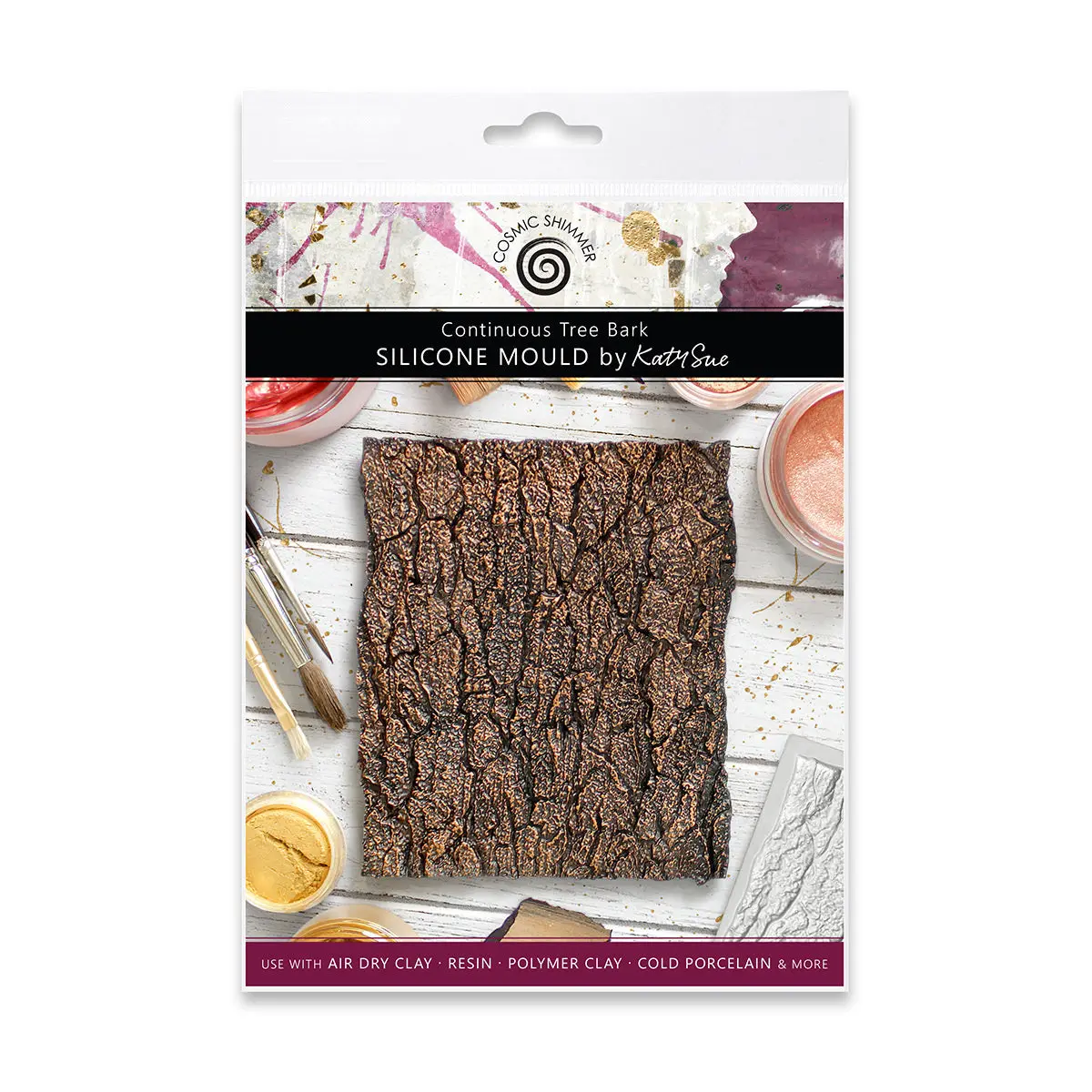 Cosmic Shimmer Continuous Tree Bark Silicone Mould 1