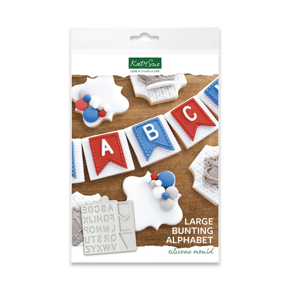 Large Bunting Alphabet Silicone Mould 1