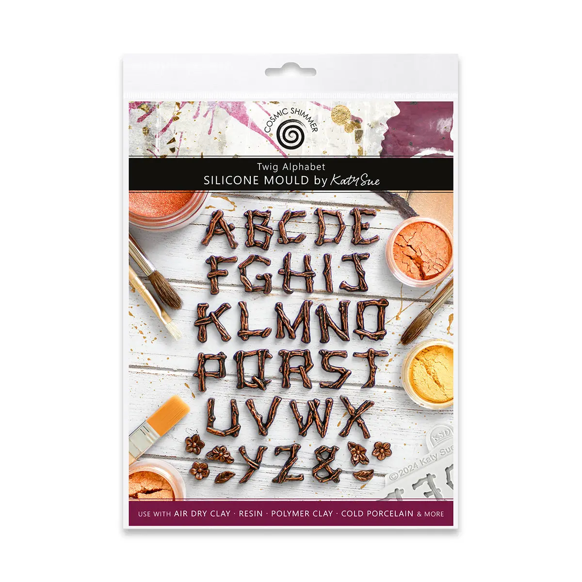 Cosmic Shimmer Twig Alphabet Silicone Mould 1