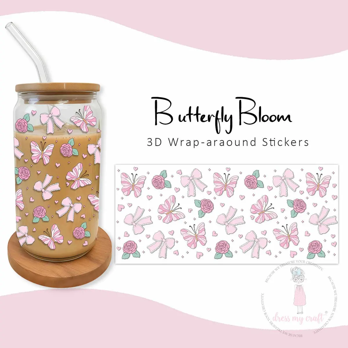 Dress My Craft - Stick N Peel Stickers - Butterfly Bloom 1