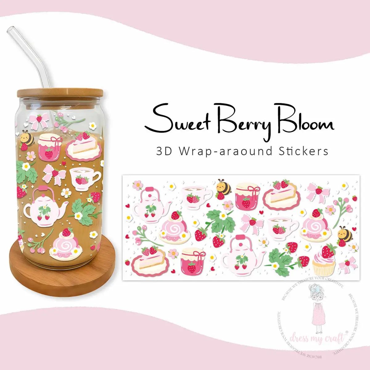 Dress My Craft - Stick N Peel Stickers - Sweet Berry Bloom 1