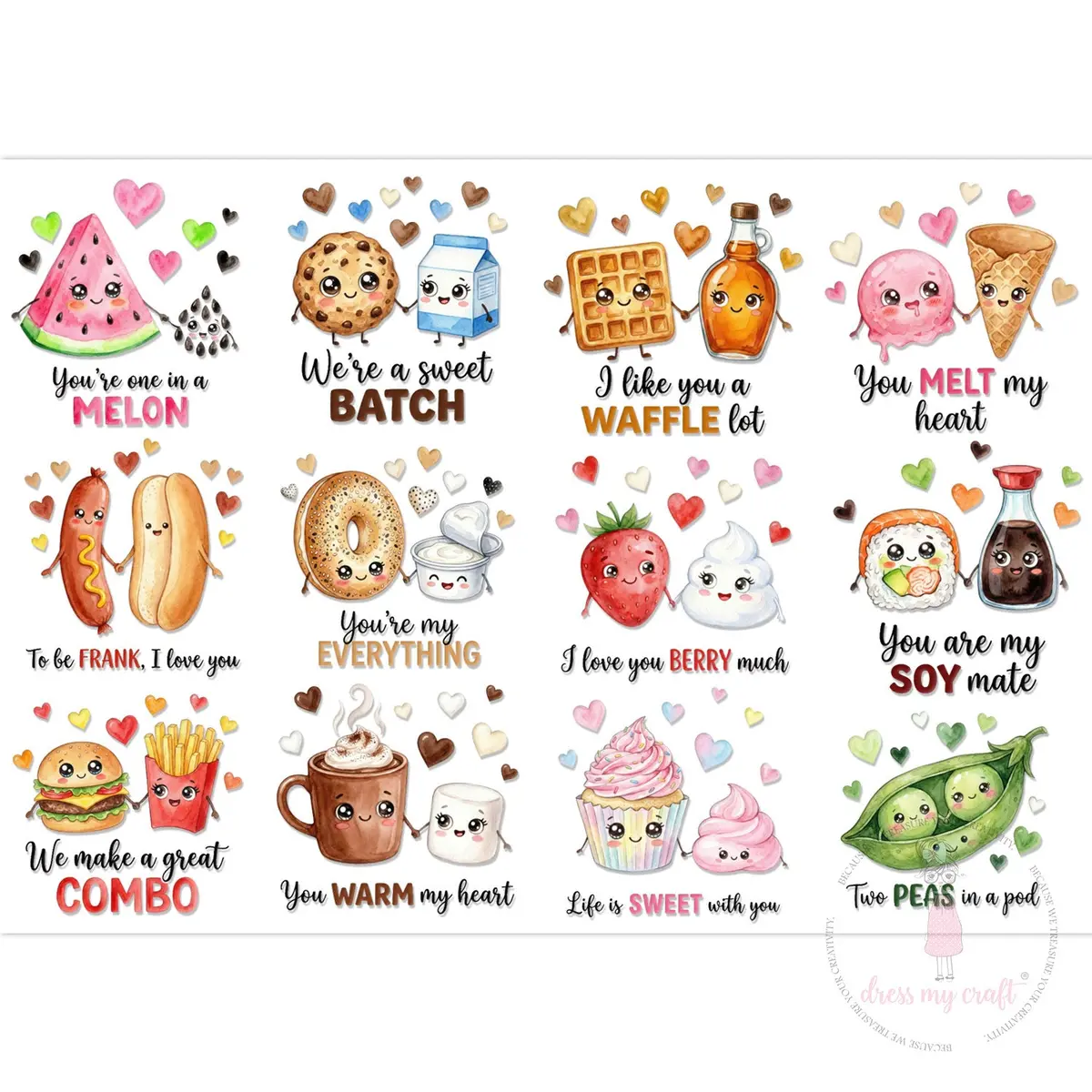 Dress My Craft - Stick N Peel Stickers - Cute Food Crush 1