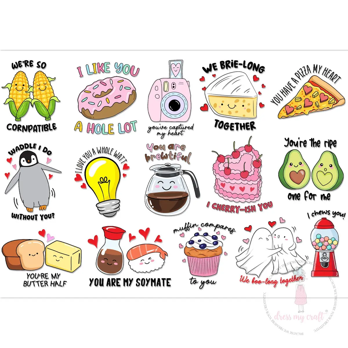 Dress My Craft - Stick N Peel Stickers - Love Talk 1