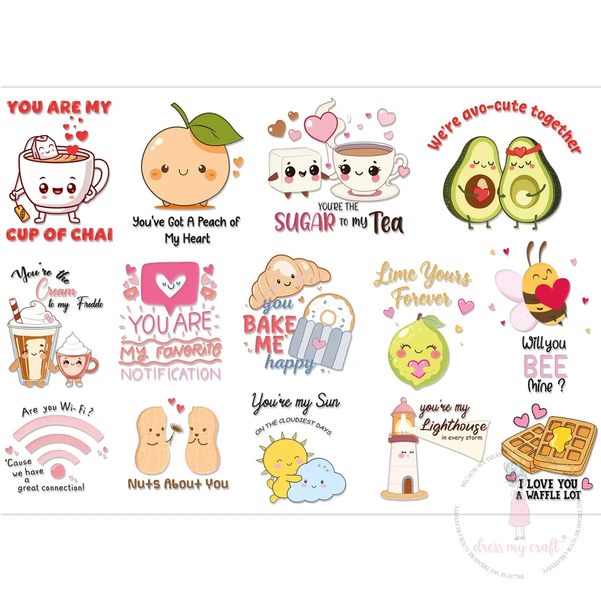Dress My Craft - Stick N Peel Stickers -  Say It Cute 1