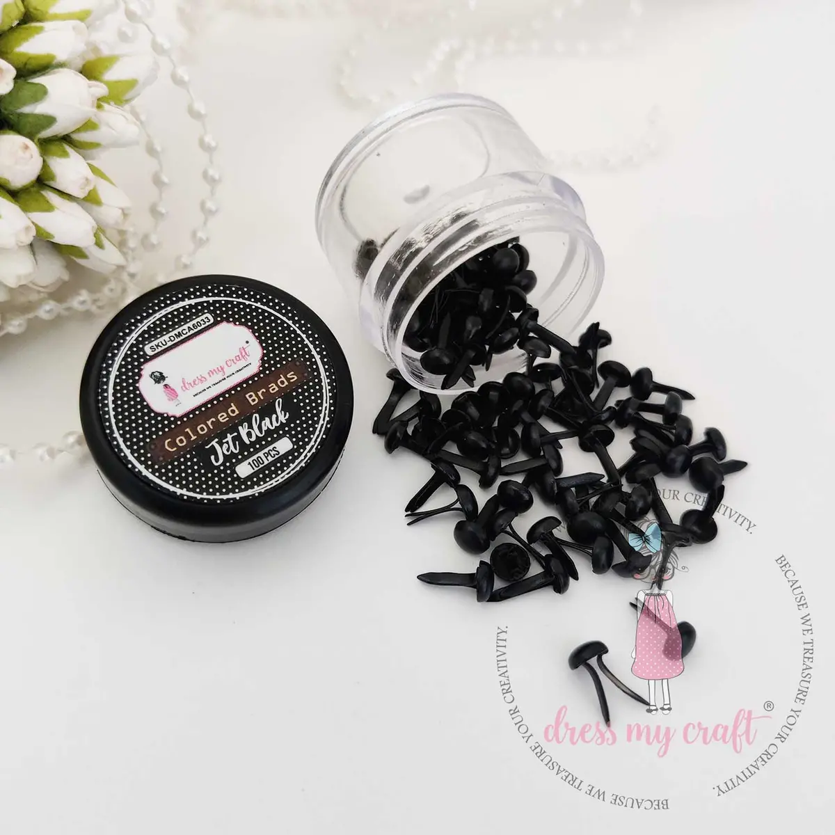 Dress My Craft - Colored Brads - Jet Black 1