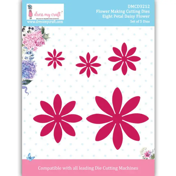 Dress My Craft - Eight Petal Daisy Flower - Flower Making Cutting Dies 1
