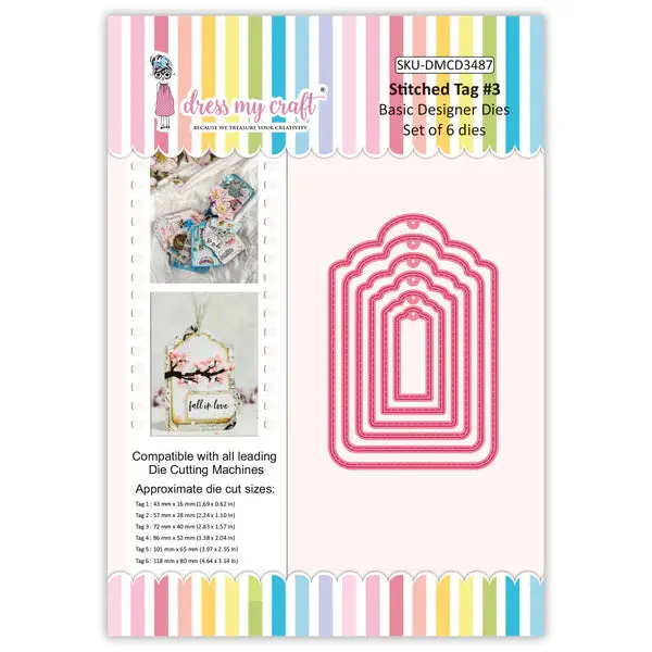 Dress My Craft - Stitched Tag #3 - Basic Designer Dies 1