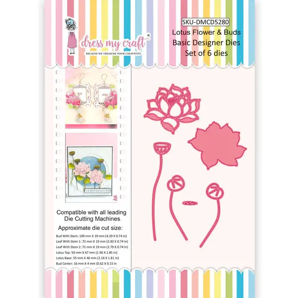 Dress My Craft - Lotus Flower & Buds - Basic Designer Dies 1