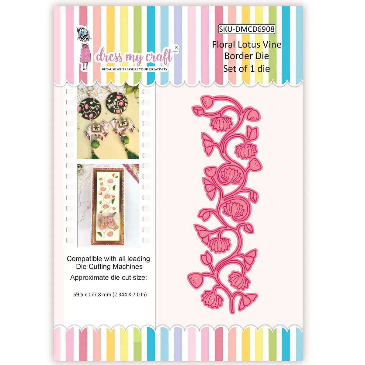 Dress My Craft - Floral Lotus Vine - Border Die 1