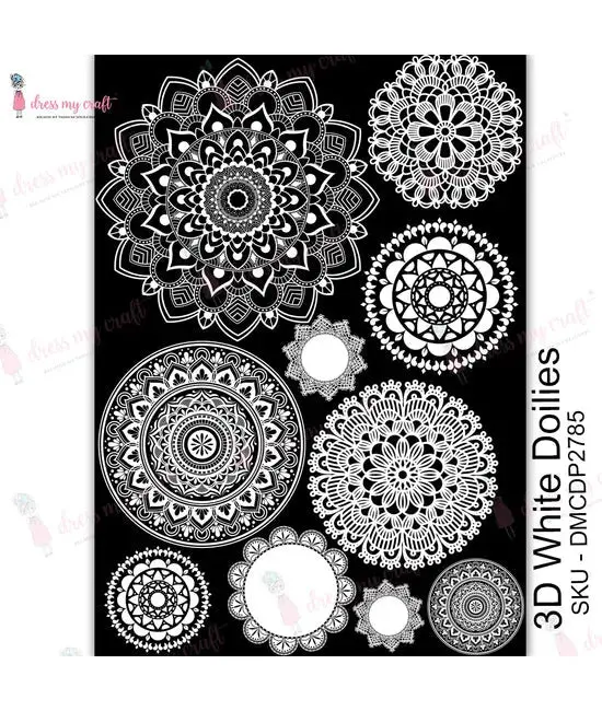 Dress My Craft Transfer Me -3D White Doilies 1
