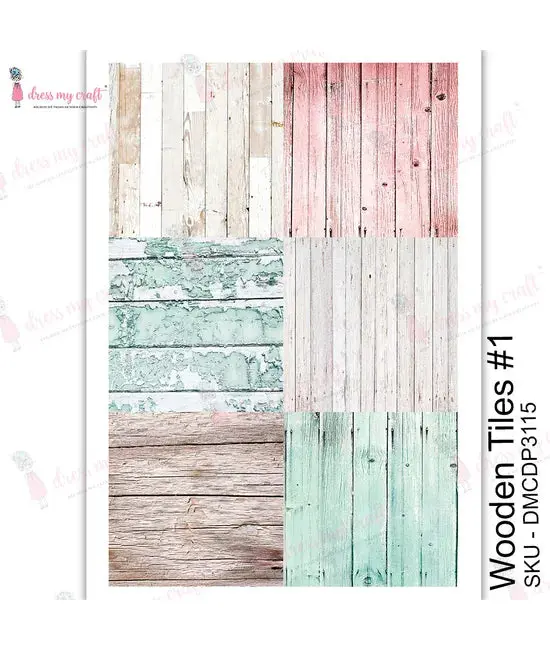 Dress My Craft Transfer Me - Wooden Tiles #1 1