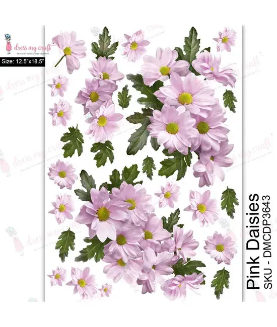 Dress My Craft Transfer Me - Pink Daisies (12.5"X18.5") 1