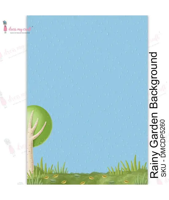 Dress My Craft Transfer Me - Rainy Garden Background 1