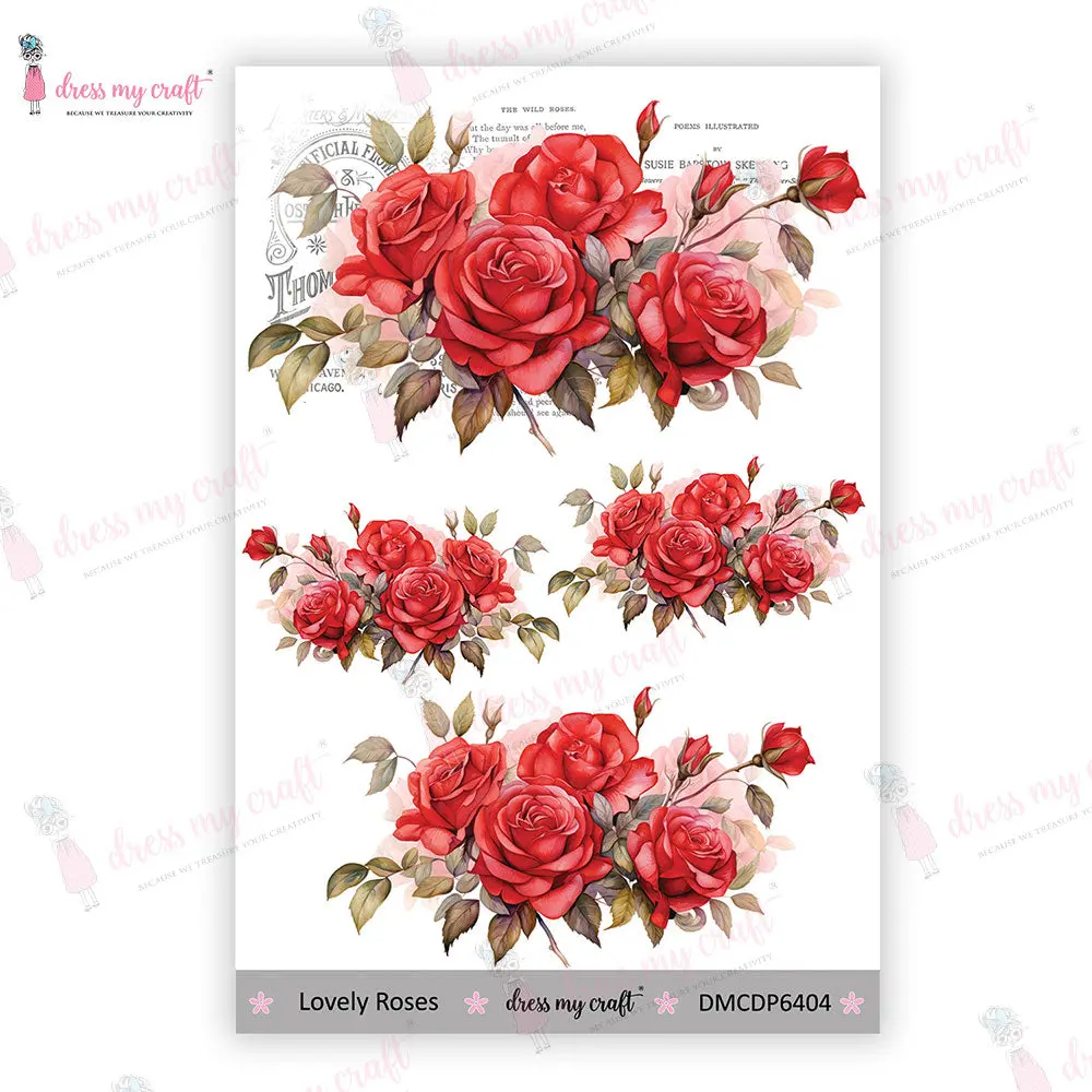 Dress My Craft - Lovely Roses - Mini Transfer Me (4" X 6") 1