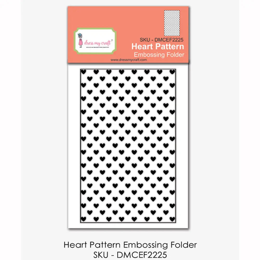 Dress My Craft - Heart Pattern - Embossing Folder 1