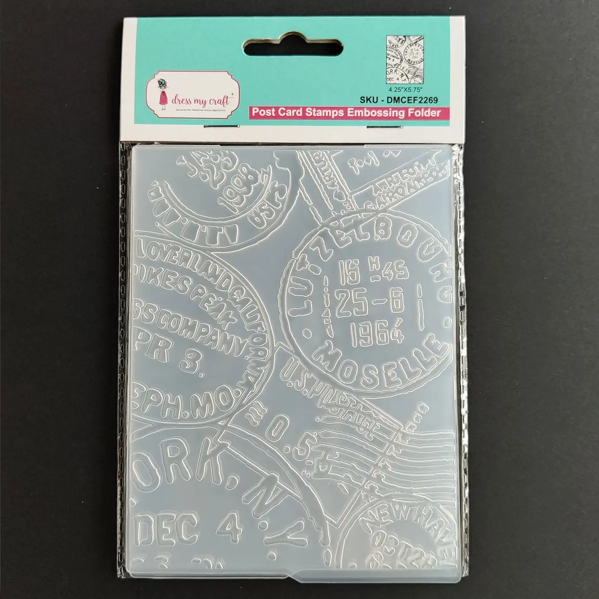 Dress My Craft - Post Card Pattern - Embossing Folder 1
