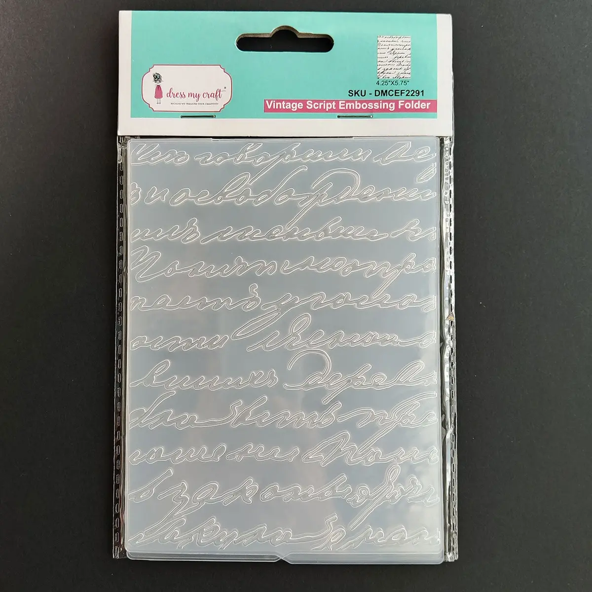 Dress My Craft - Vintage Script Pattern - Embossing Folder 1